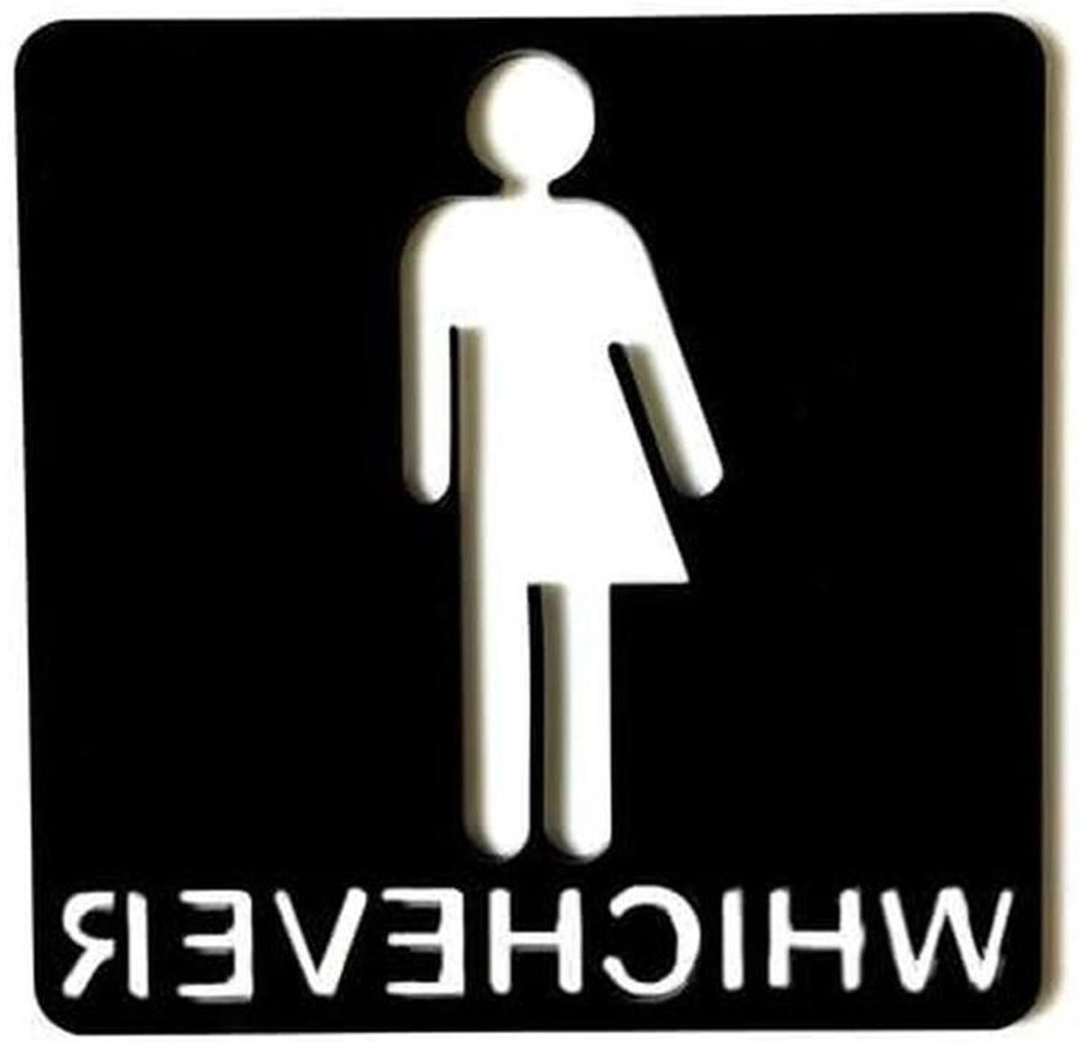 Deur Sign - WC Bord - Aanduiding Deur - Kindveilig Acryl - 12 x 12 cm - Zwart