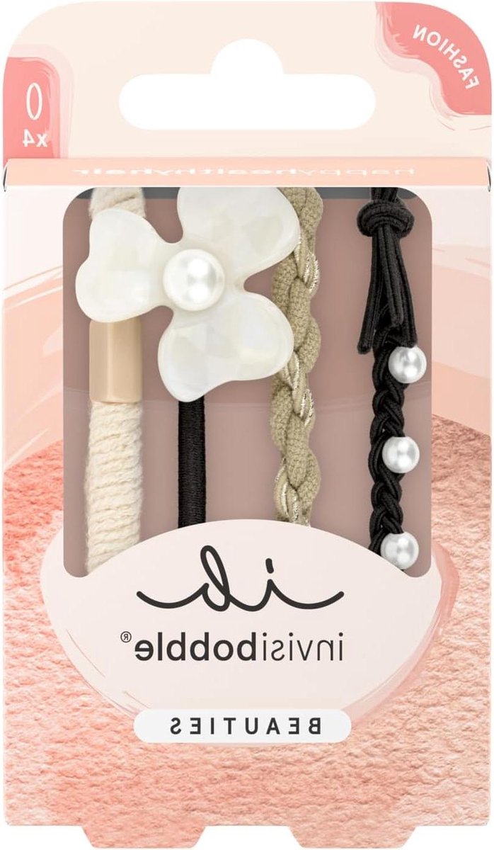 Haarclips Set - Bloemen Parels - Stijlvol Haar - Lichtgewicht Comfort - 4 Stuks - Bruin