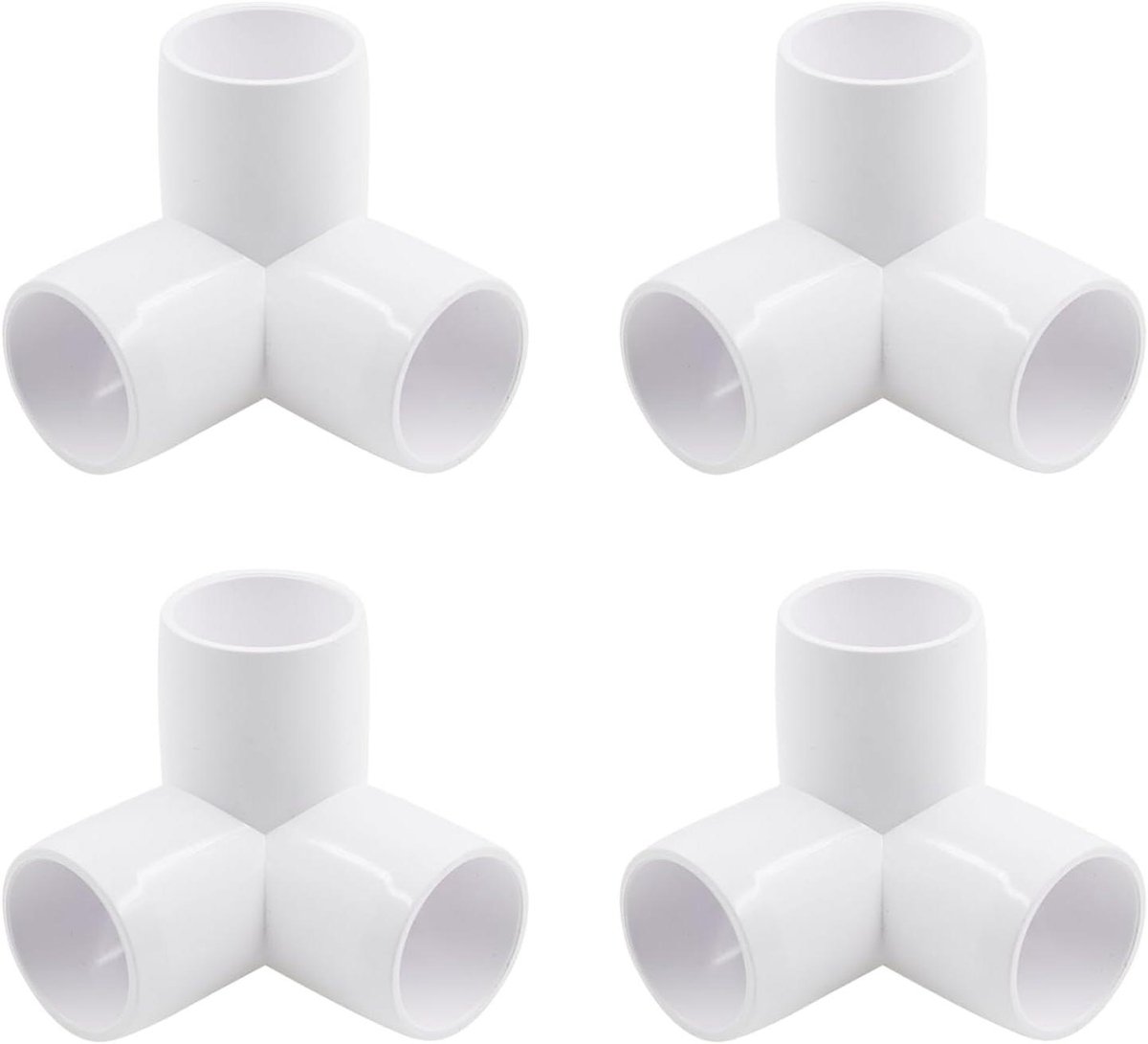 PVC Fitting Connector - Hoekstuk Buis - Structuur Bouwen - Extra Diepe Huls - 4 Stuks - Wit