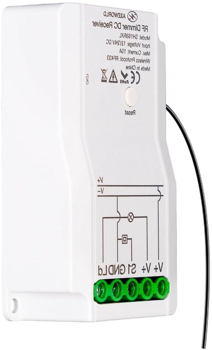 Draadloze Dimmer - RF Schakelaar - Verlichting Instellen - Compact Ontwerp - 300W Max - Wit