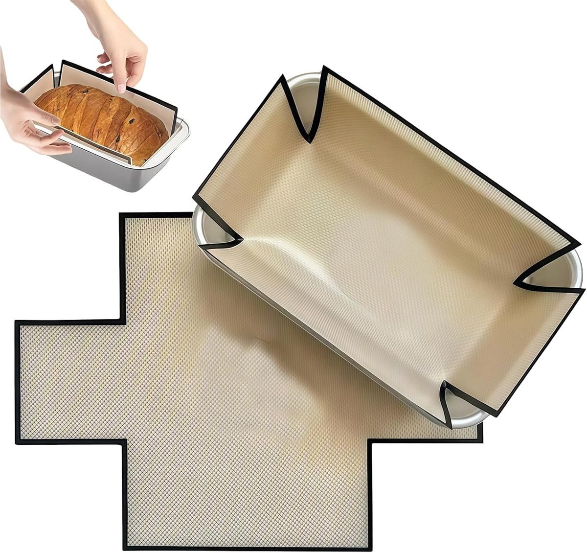 Herbruikbare Siliconen Bakmatten Set van 2, Antikleef en Warmtebestendig tot 250°C, Perfect voor Brood en Bakvormen