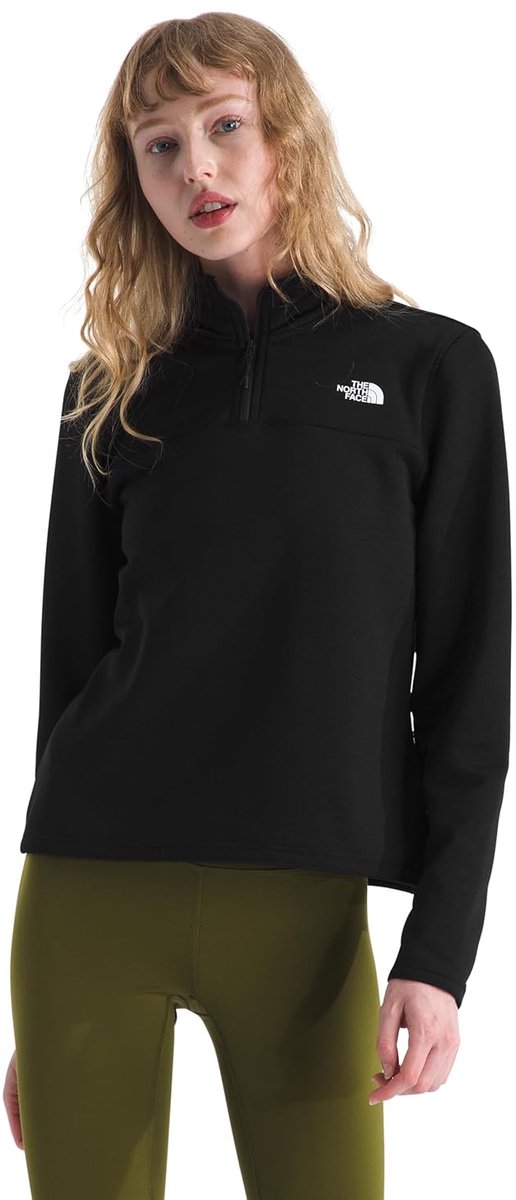 The North Face W CEDAR TRAIL GRID FLEECE 1 4 ZIP JACKET Dames Outdoortrui TNF Zwart