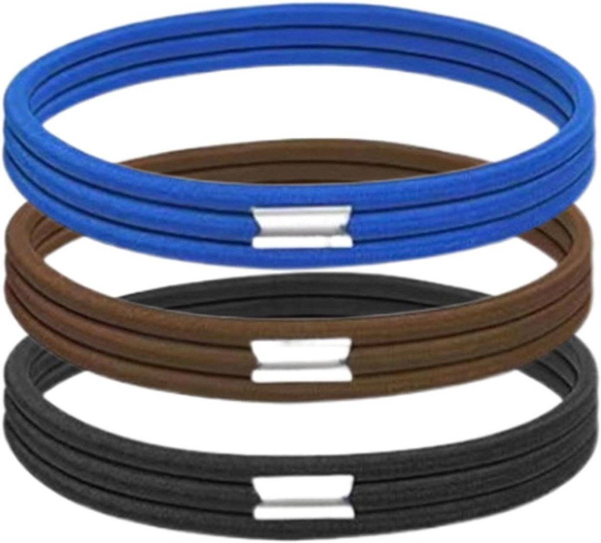 Vuilnisbak banden - Elastieken afvalzak - Afval opruimen - Sterke nylon - 3 stuks 140cm - Zwart blauw grijs