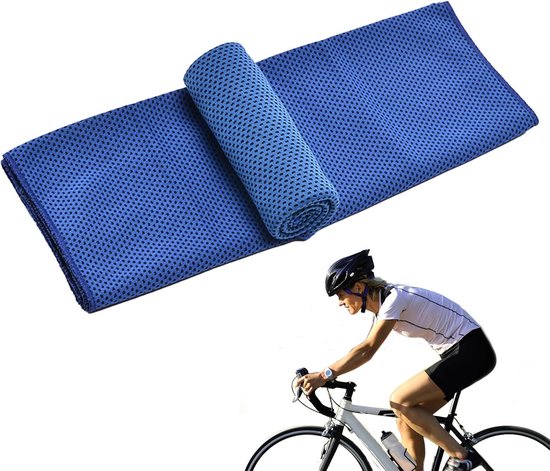 Koude Sport Handdoeken - Koelmat Zweetdoek - Sport Koel Houden - Onmiddellijke Verkoeling - 30 x 90 cm - Donkerblauw — afbeelding 5