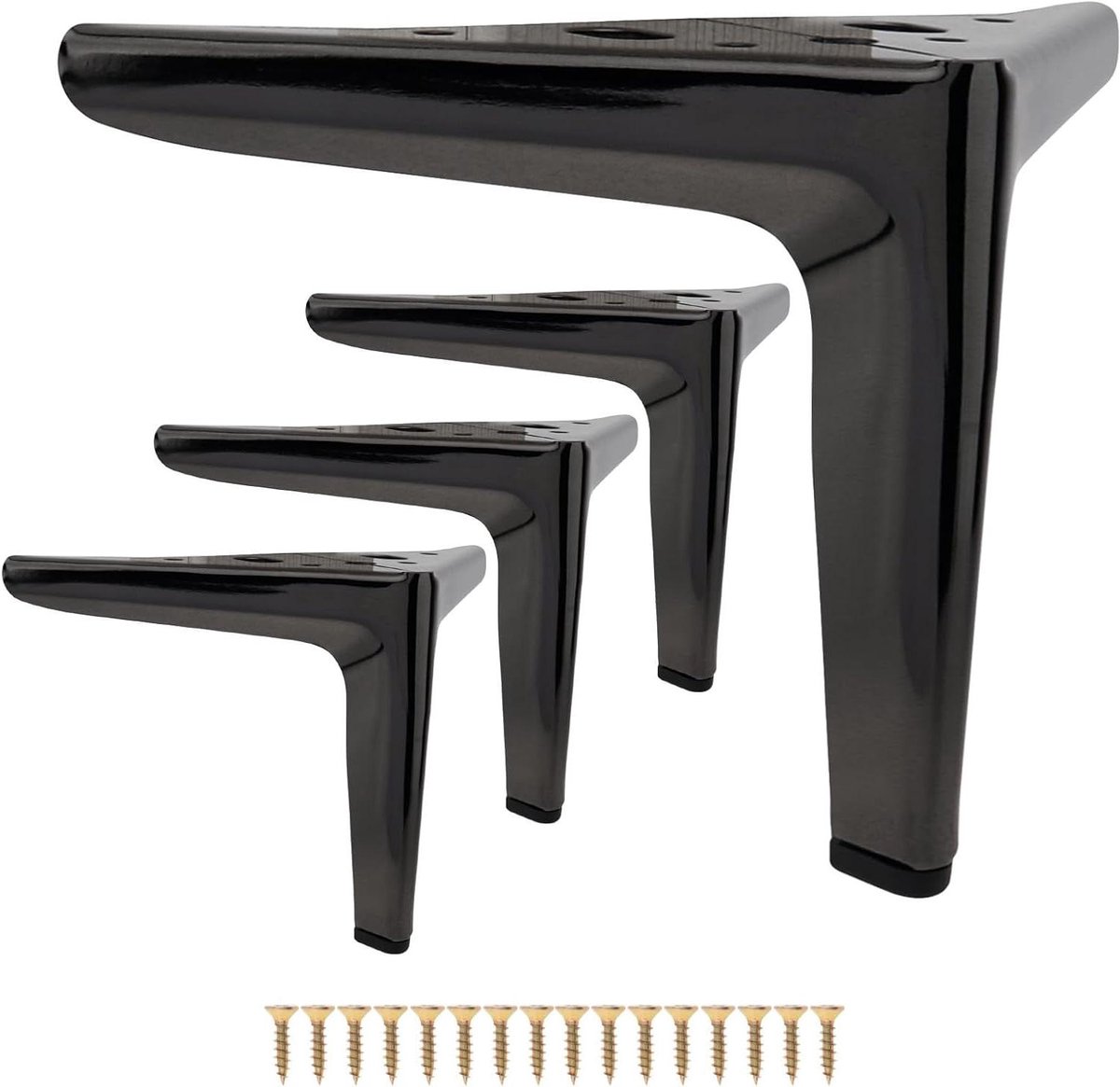 Meubelpoten Set - Kastpoten Tafelpoten - Meubels Verbeteren - Zwaar Metaal - 6 Inch Hoog - Zwart
