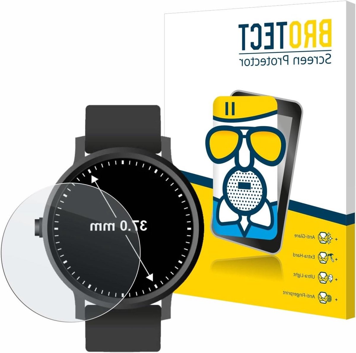 Screen Protector - Matte Folie - Horloge Beschermen - Anti Reflectie - 37 mm Rond - Mat