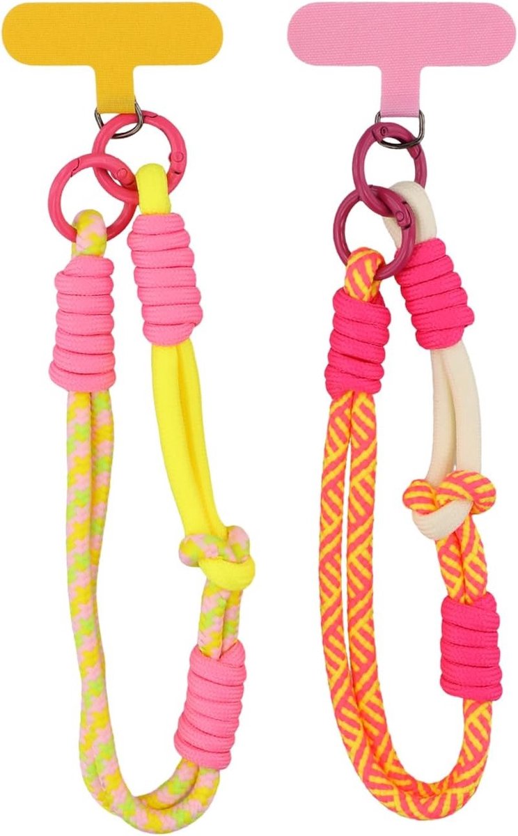 Verstelbare Polsband voor Telefoon, Camera en Sleutels - 2 Stuks - Comfortabele Paracord Polsloop met Vingerlus en Universele Pasvorm