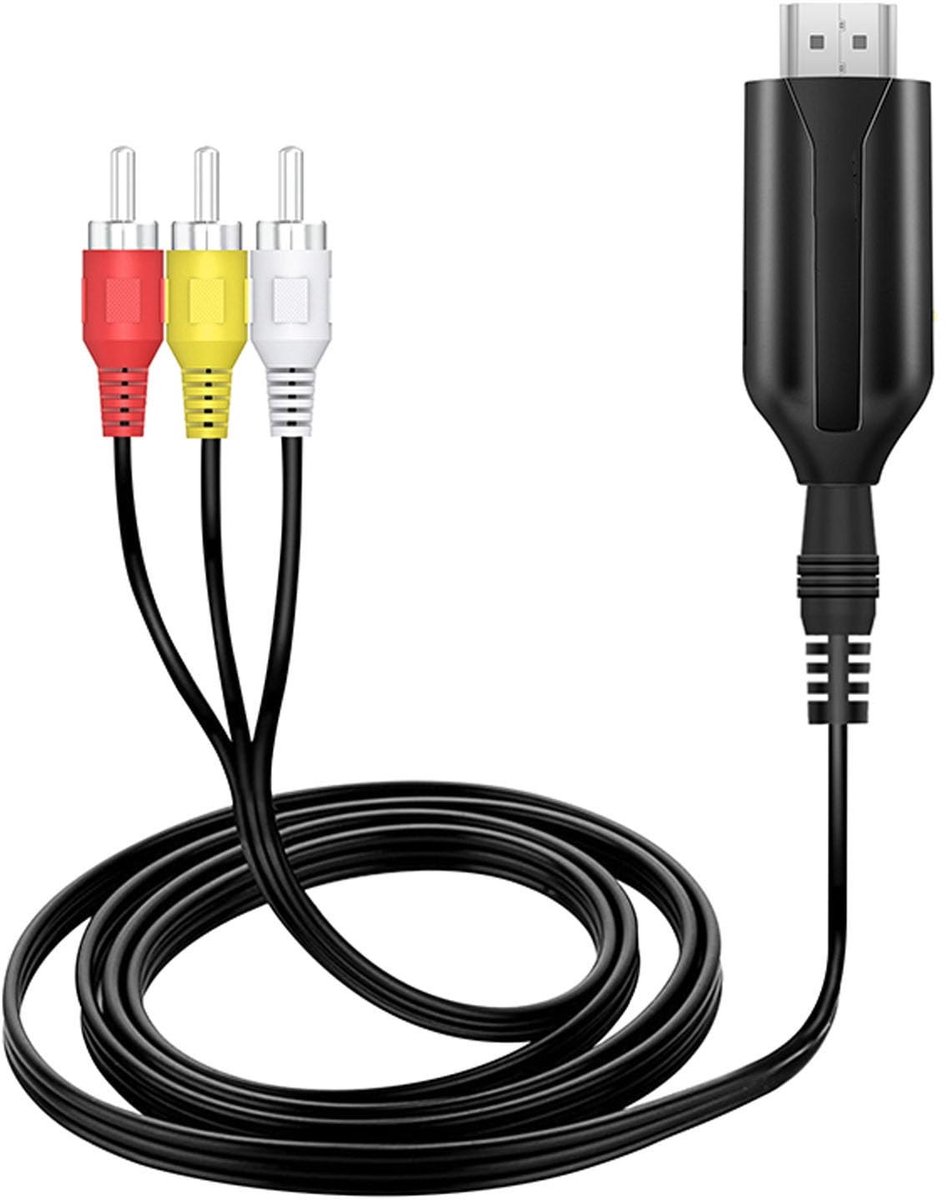 By shayne - HDMI Naar RCA-adapter - AV Converter - Compacter ontwerp - Geschikt voor PS3, Xbox, TV Stick - Ondersteunt 3D-weergave - Ideaal voor DVD .