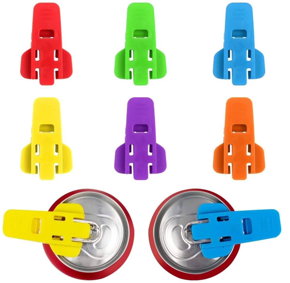 Dailygoods - Dailygoody - Set van 6 blikdoppen - Handmatige blikopener - Ideaal voor bier en frisdrank - Meerkleurig - Handig in gebruik - Perfect voor feesten en ...