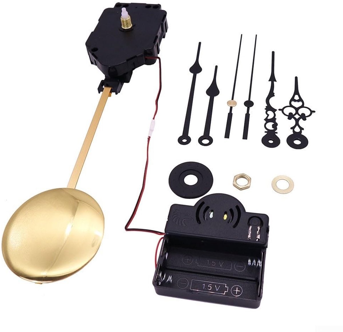 Dailygoody - Klok bewegingsmechanisme met vegen slinger - Doe-het-zelf wandklok reparatie - Elegante tijdsaanduiding - Compact formaat - Voor klokken ...