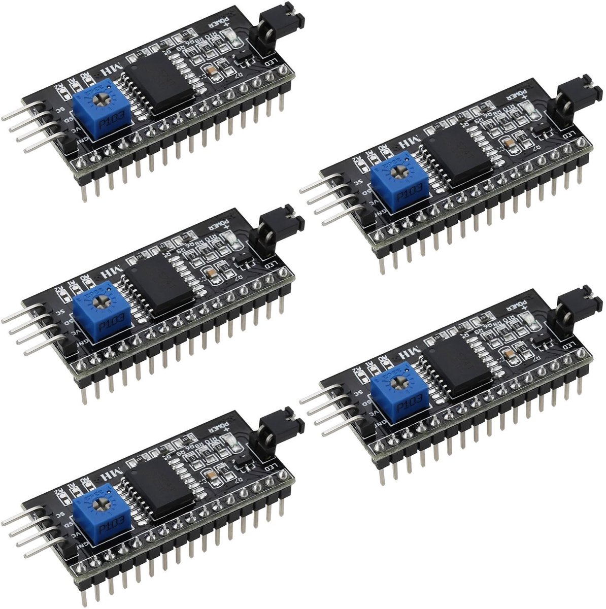 Dailygoody I2C Seriële Adapter - LCD Display Interface - 5V - Handige Adaptermodule - Geschikt voor LCD1602 2004 - Compacte Formaat