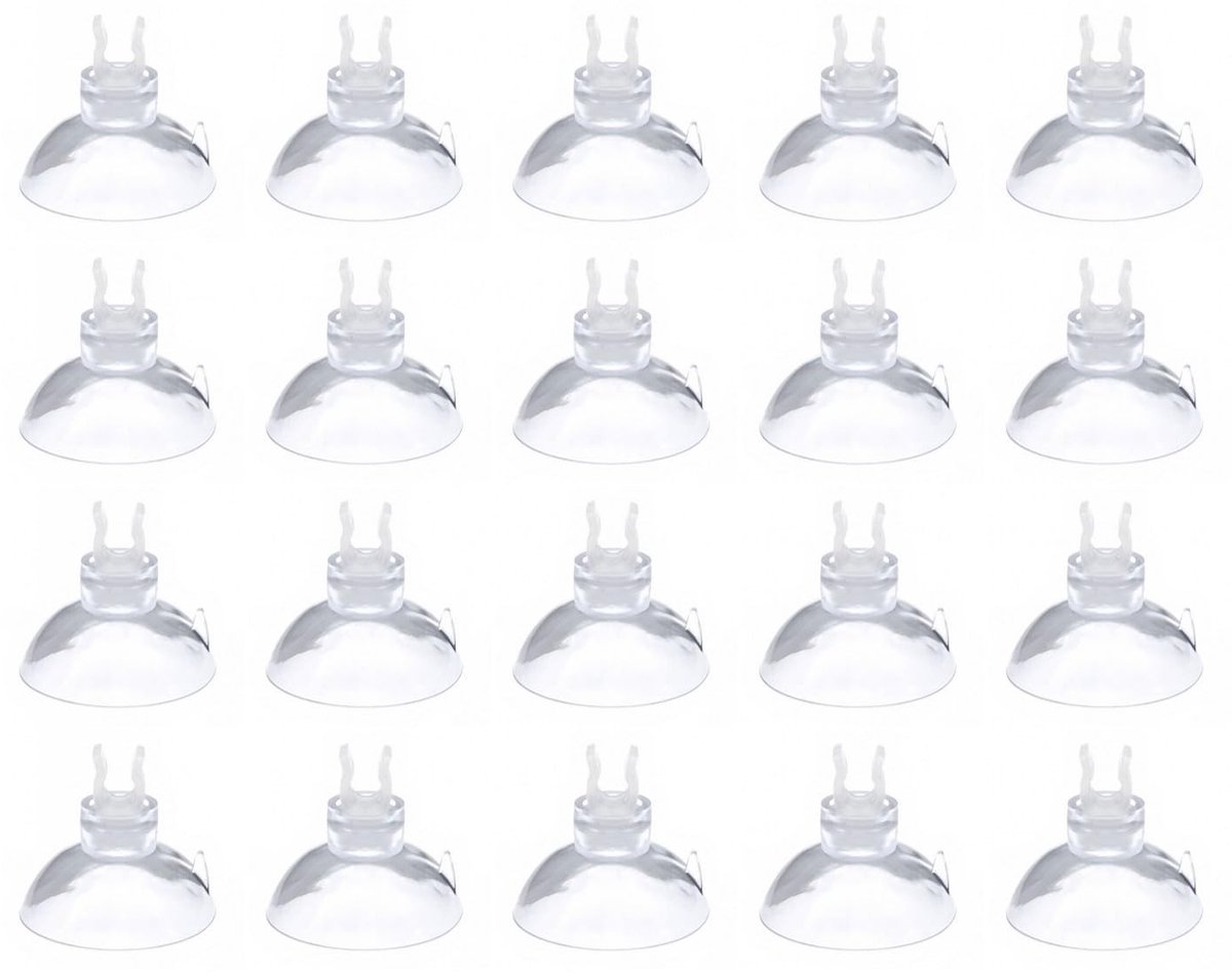 Dailygoody - Aquarium Zuignap Clips - Sterke Houdkracht - Transparant - Luchtpijp Houder - Perfect voor Luchtbuizen - 20 Stuks