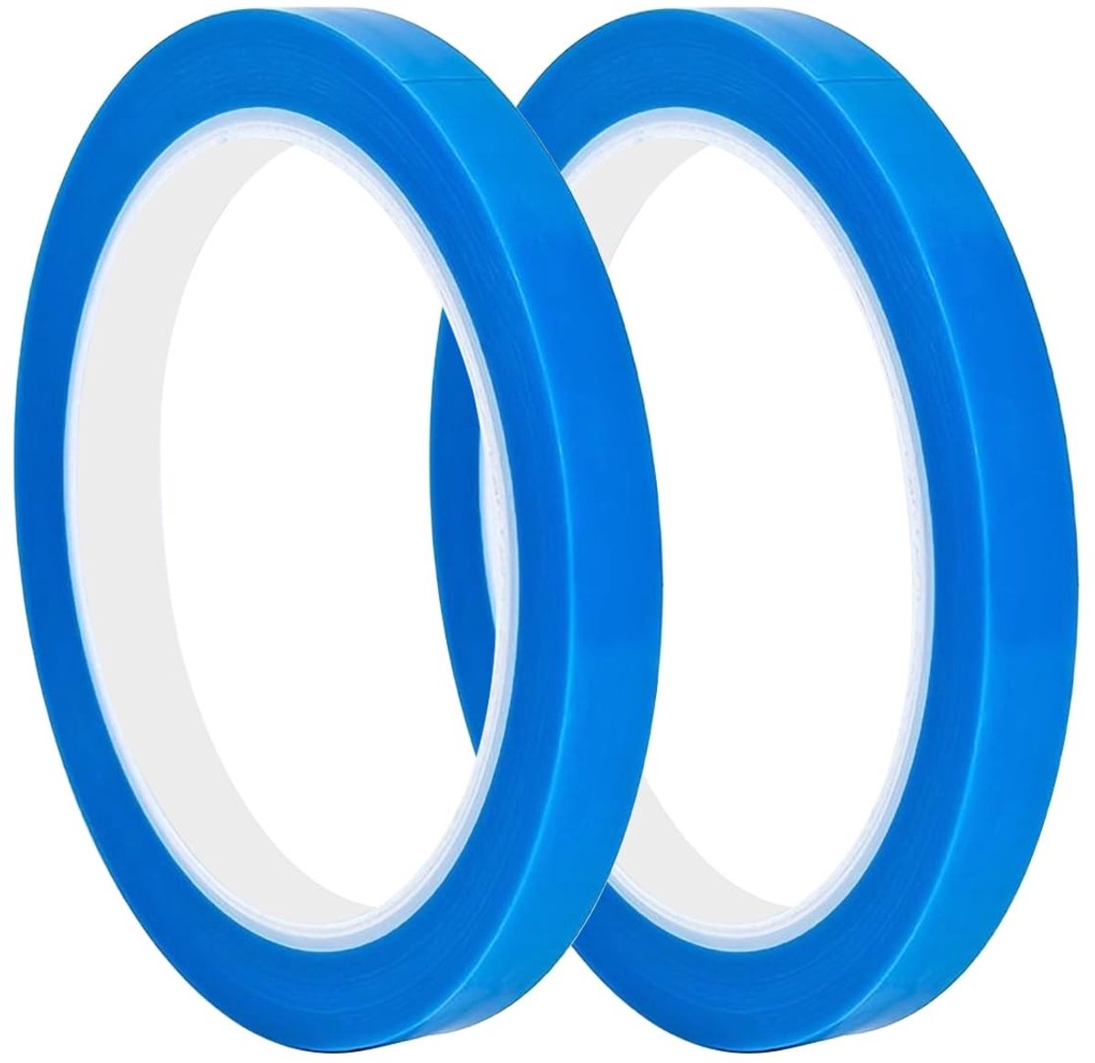 Dailygoody - 2 Rollen 10mm x 50m Hittebestendige PET Tape - Blauw Isolatietape voor Elektronica en DIY Klussen