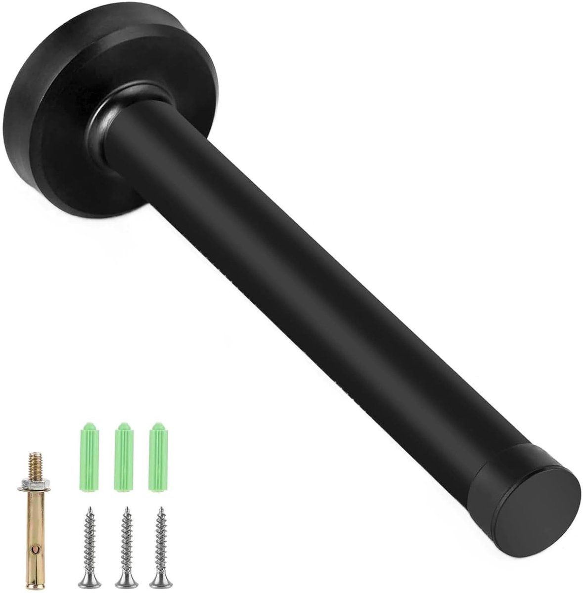 Dailygoody - Deurstopper - Wandmontage - Stijlvol en Functioneel - Zwart - Stalen Deurstopper - Bescherming voor Wanden en Deuren - Modern Design