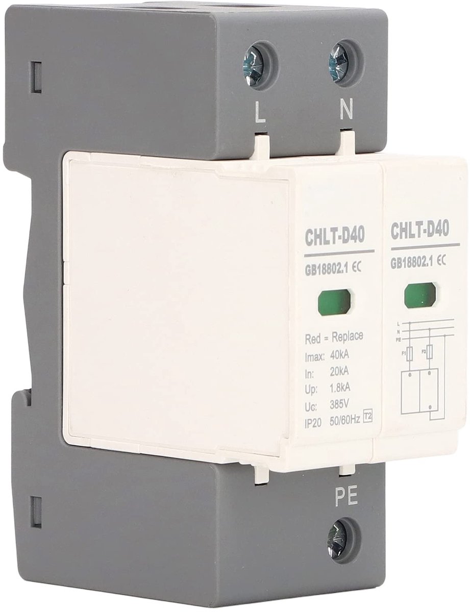 Dailygoody - Huis-overspanningsbeveiliging - Bliksembeveiliging - Modulair ontwerp - 385V AC - Overspanningsafleider - Laagspanningsbeveiliging - Ge