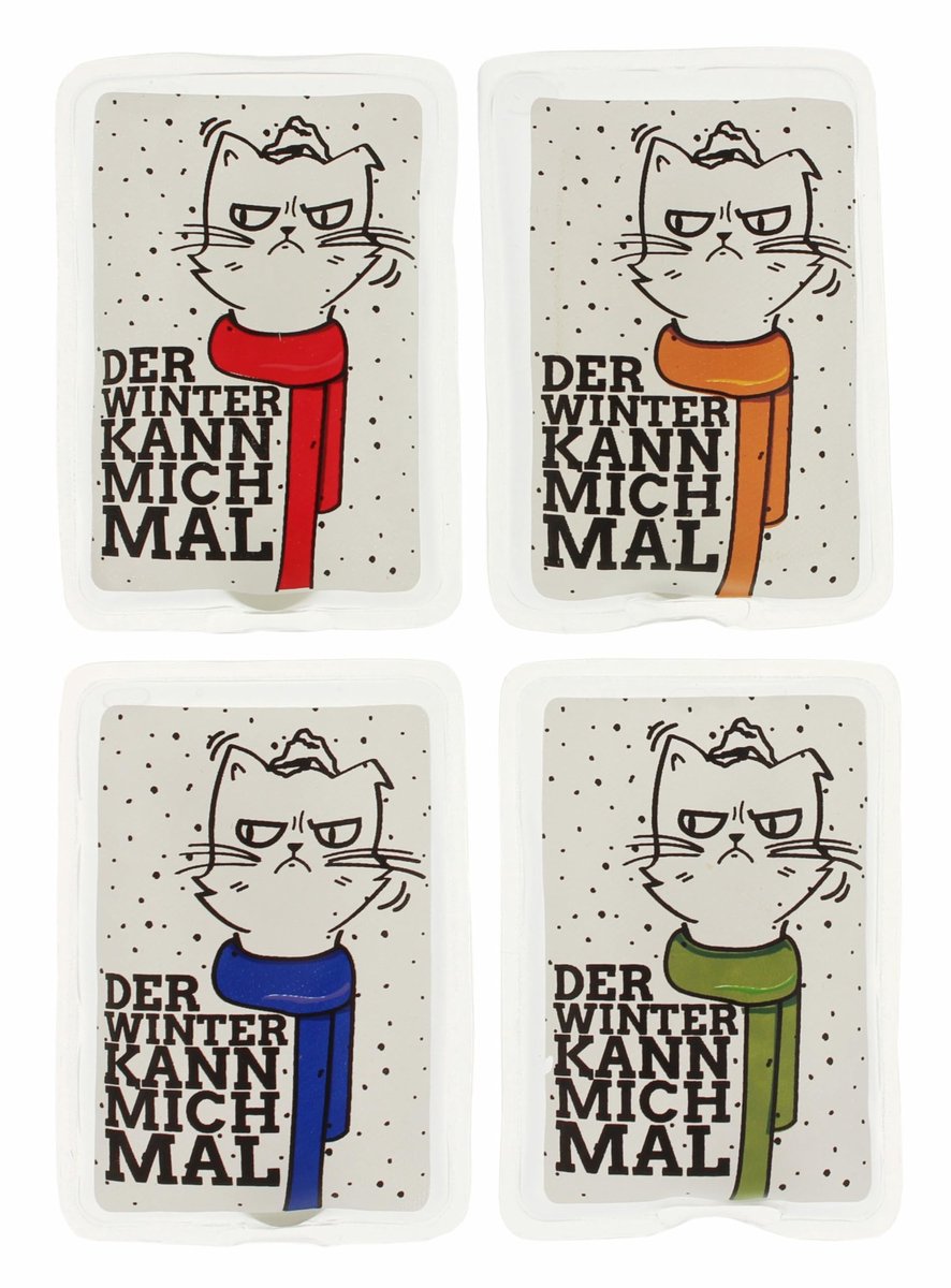 Dailygoody - Set van 4 Herbruikbare Handwarmers met Kattenmotief - Warmte voor Koude Dagen