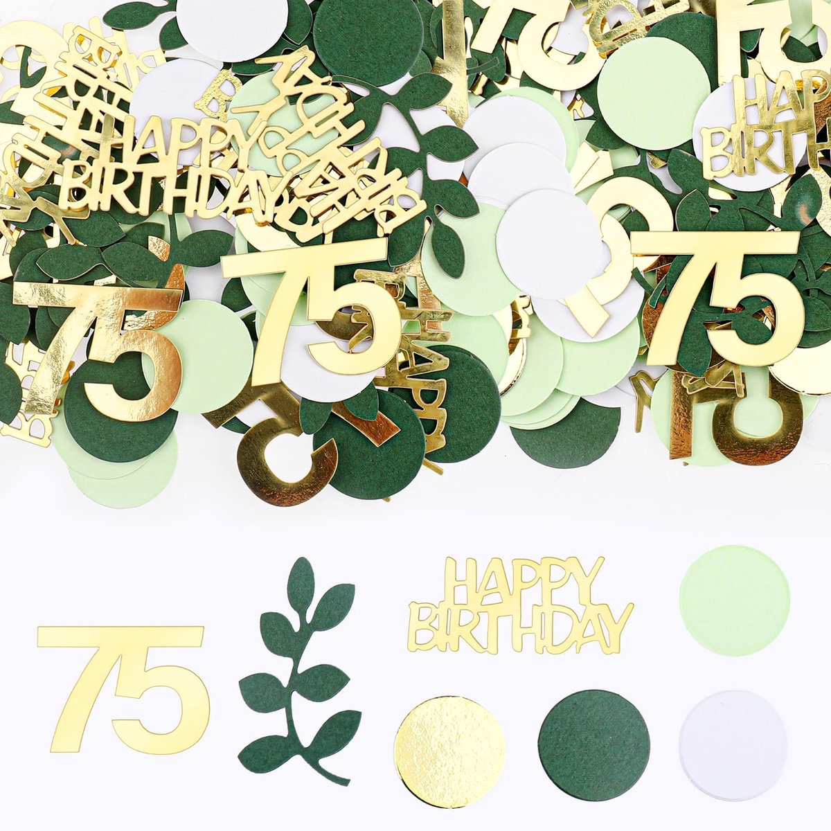Dailygoods - 200 Stuks Groene Confetti voor 75e Verjaardag Decoratie