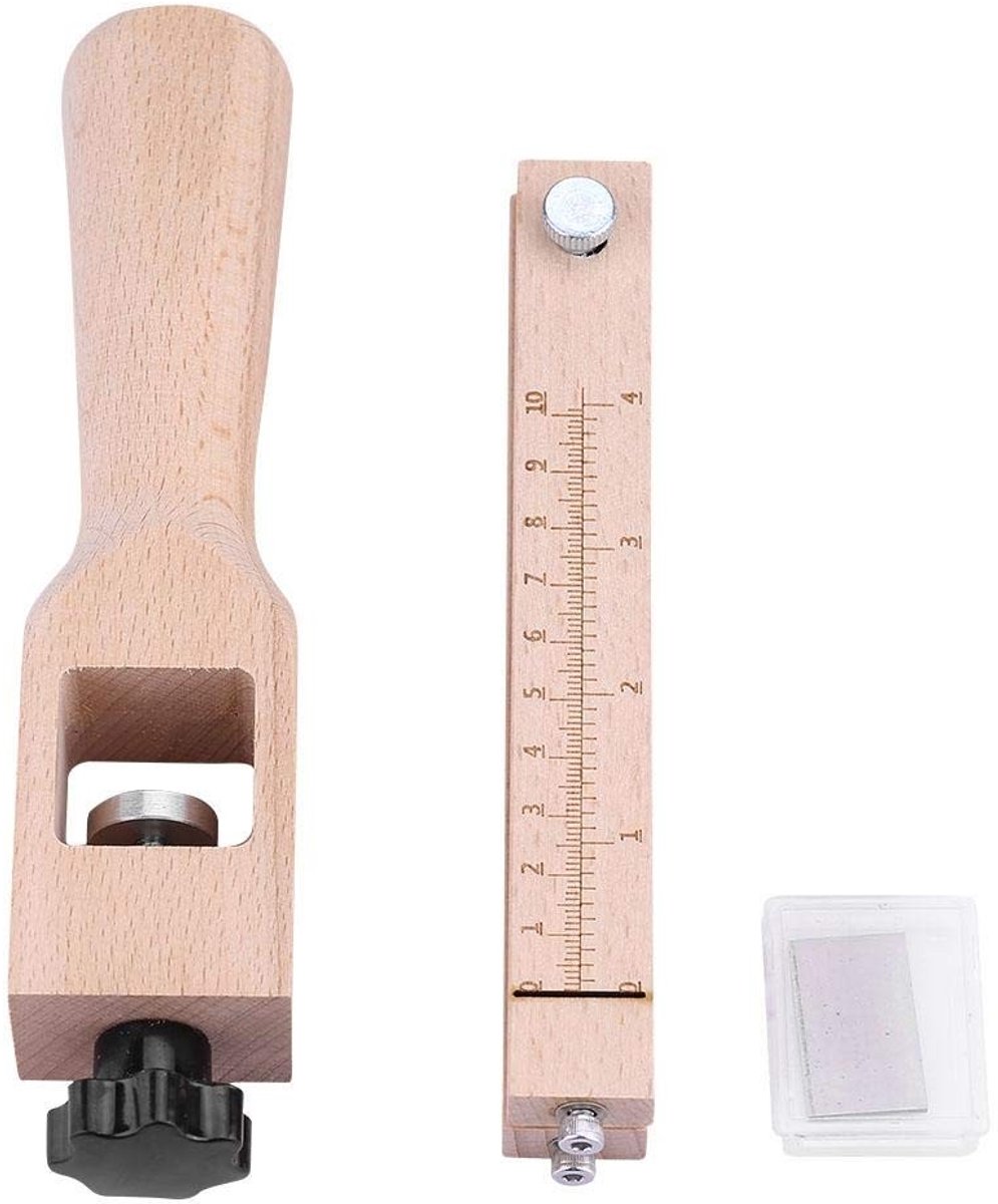 Dailygoods - Dailygoody - Leather Strap Cutter - Professionele Houten Leren Snijder - Verstelbaar van 0 tot 10cm - DIY Gereedschap - Handmatig en Duurzaam - Geschi