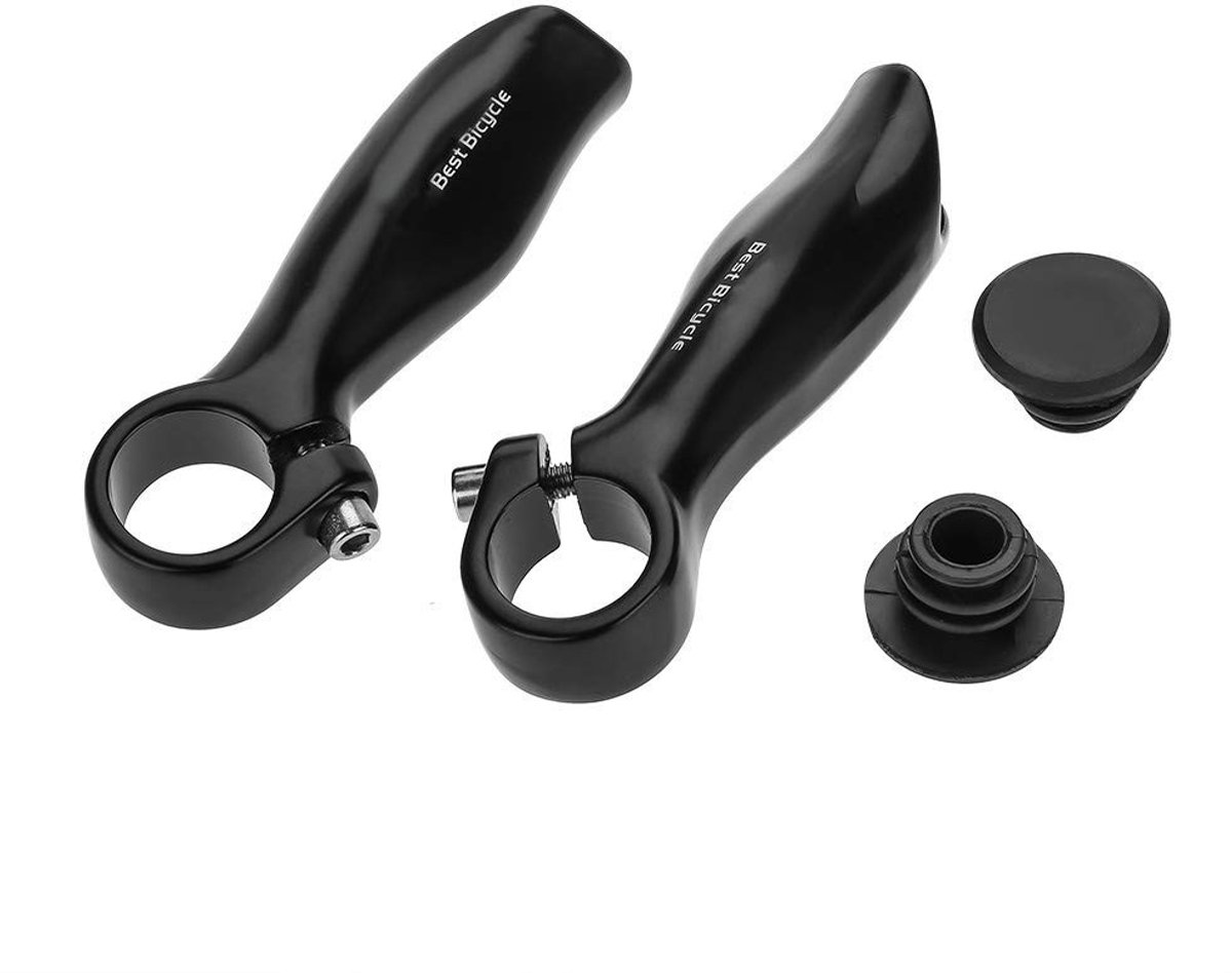 Dailygoods - Dailygoody - Fietsstuuruiteinden - Aluminium fietsstuursteun - Duurzaam en sterk - Zwart - Racefiets accessoires - Ideaal voor lange ritten - Lichtgew...