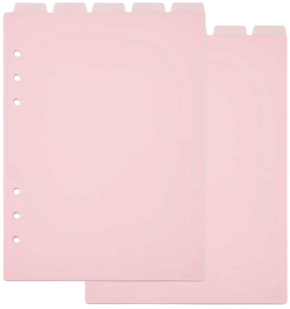 Dailygoods - Dailygoody - Tabbladen - Ringverdeler - 10 vellen A5 - Roze kunststof - Notitieboek index - Geschikt voor planner en dagboek