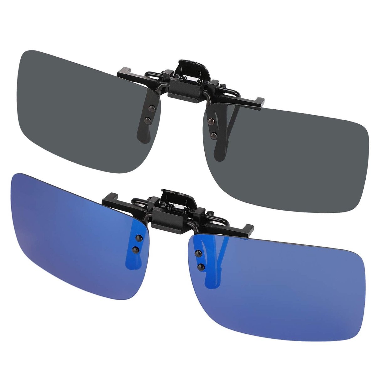 Dailygoods - Dailygoody - Zonnebril opzetstuk - Clip-on zonnebril - Gepolariseerde lens - Uniseks - Flip-up randloos - Geschikt voor bijziende brillen - 2 stuks