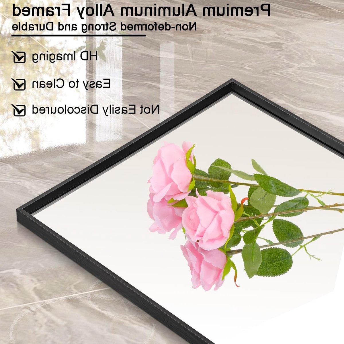 Groot Full Length Wandspiegel met Metalen Frame 110x35cm - Modern Rechthoekig voor Slaapka