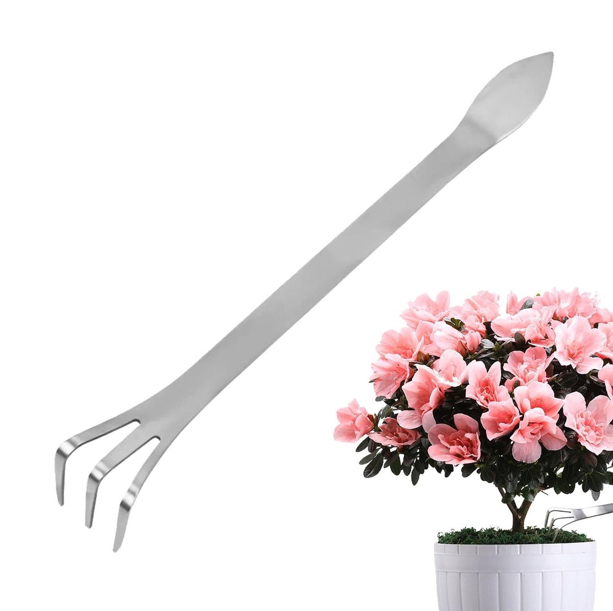 Dailygoods - Dailygoody - Bonsai hark - Wortelhark met 3 tanden - Ergonomische handgreep - Tuingereedschap - Voor het losmaken van aarde - Geschikt voor planten en