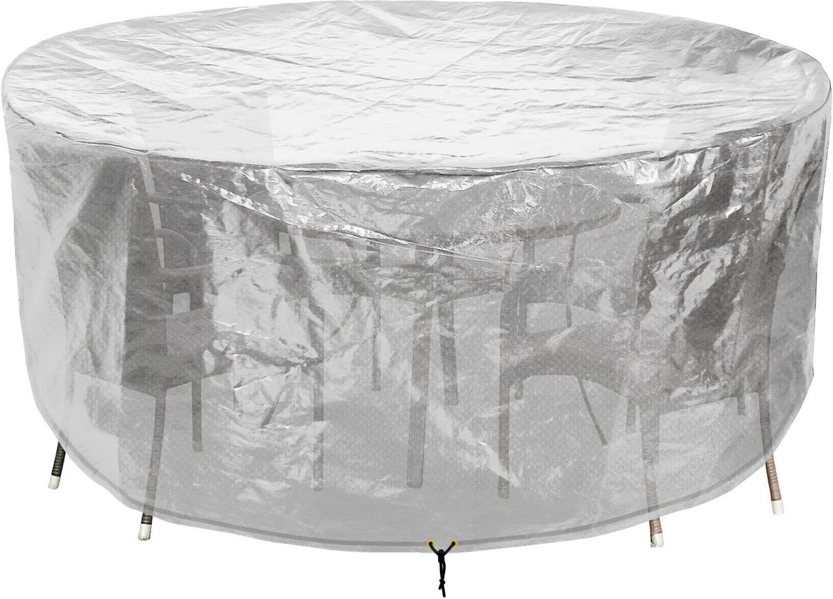 Dailygoody - Tuinmeubelenhoes - Waterdicht - 250x90cm - Transparant - Tafelhoes voor Ronde Tafel en Stoelen - Bescherming tegen Weerselementen - Gesch