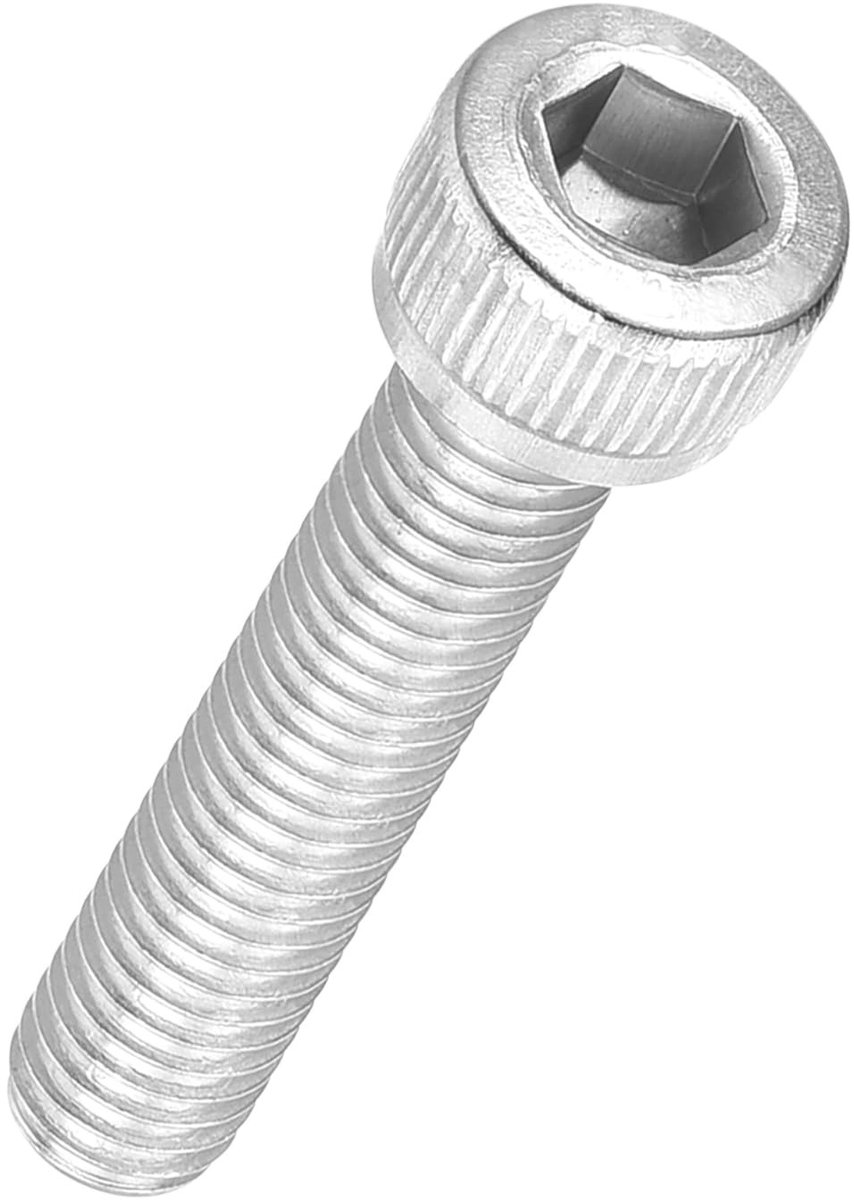 Dailygoody - 40 stuks verzonken binnenzeskantschroeven - M5-0,8 x 25 mm - Roestvrij staal 304 - Zilver - Volledige schroefdraad - Ideaal voor 3D-