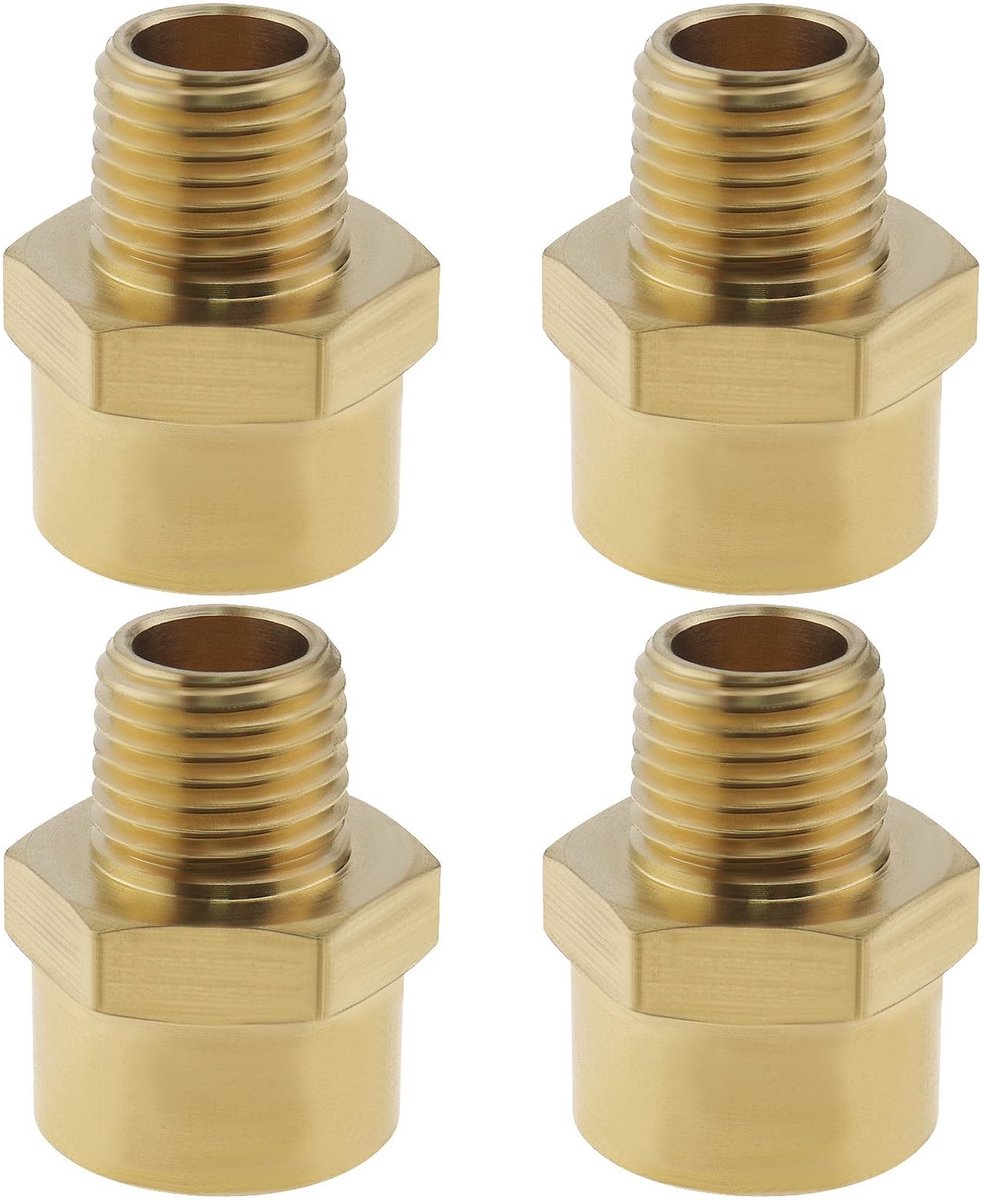 Dailygoody - 1/4 inch Mannelijke naar 3/8 inch Vrouwelijke Adapter - Messing Draad Converter - 4 Stuks - Voor Industriële Toepassingen -