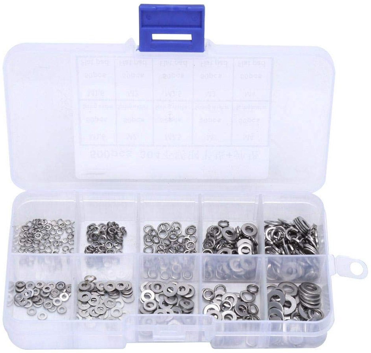 Dailygoods - Dailygoody - 500 stuks elastische ring - roestvrij staal - verminderen wrijving - platte wasmachine - voorkomen lekkage - isoleren - geschikt voor div