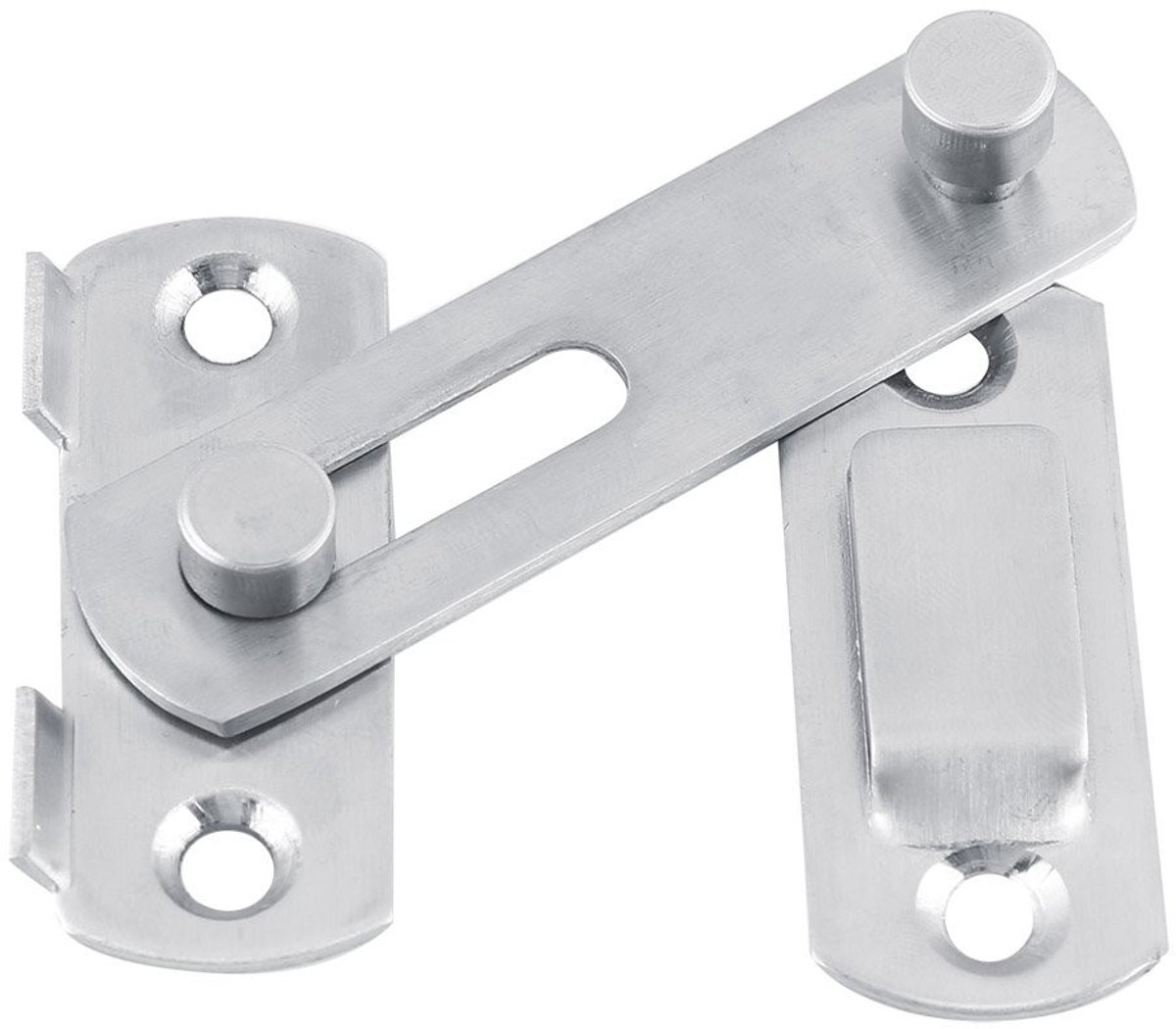 Dailygoods - Dailygoody - Deurvergrendeling - Schuifdeur Slot - Veilig en Duurzaam - 70 x 50 mm - Geschikt voor Deuren en Ramen - Kleur: RVS