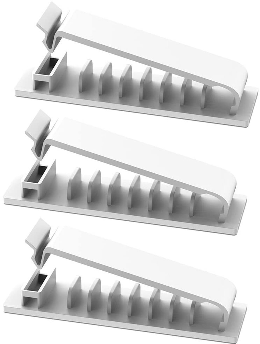 Dailygoods - Dailygoody - Zelfklevende kabelbeheer clip - Multifunctionele snoerhouder - Wit - Draadclip voor kabels - Organiseer je snoeren met gemak - Geschikt v...