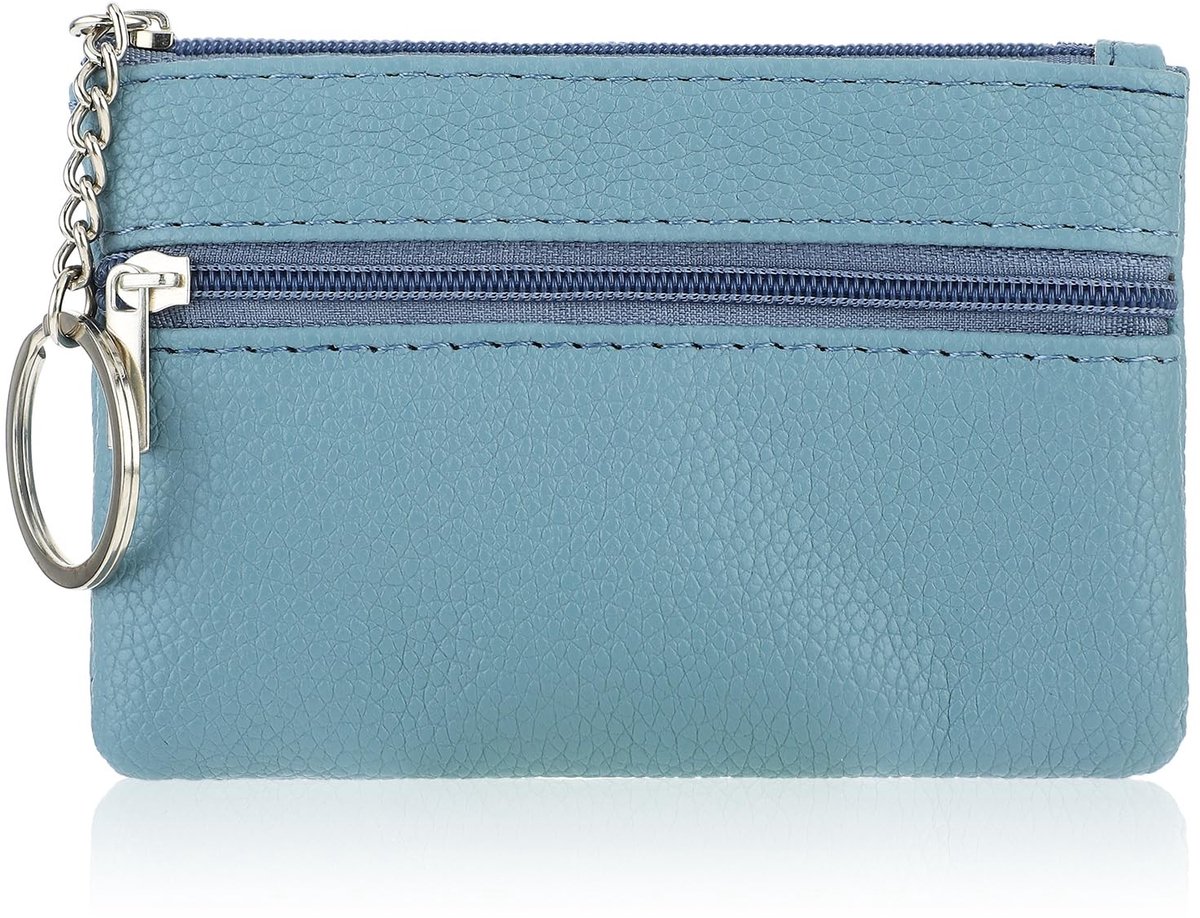 Dailygoods - Mini Portemonnee Dames - Dubbelsluiting - Compact en Handig - Blauw - Tarjetero - Ideaal voor Dagelijks Gebruik - Casual