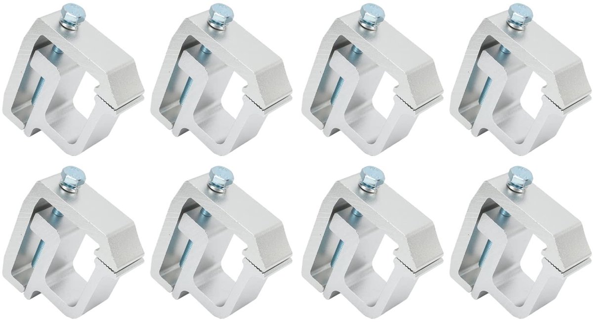 Dailygoods - Dailygoody - Truck Bed Clamps RVS Zwart voor Pickup Ladder Rack en Canopy - Set van 8