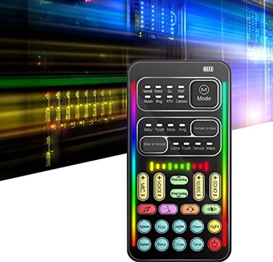 Voice Changer, Handheld Portable Multifunction Sound Disguise, with 8 Sound Effects, 8 Voice Changes, Sound Effects Machine, for PC with Mobile Phone van Merkloos — afbeelding 2