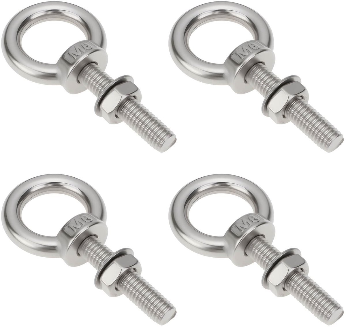 Dailygoods - Roestvrijstalen Oogbouten en Ringen Set voor Aanhangwagens