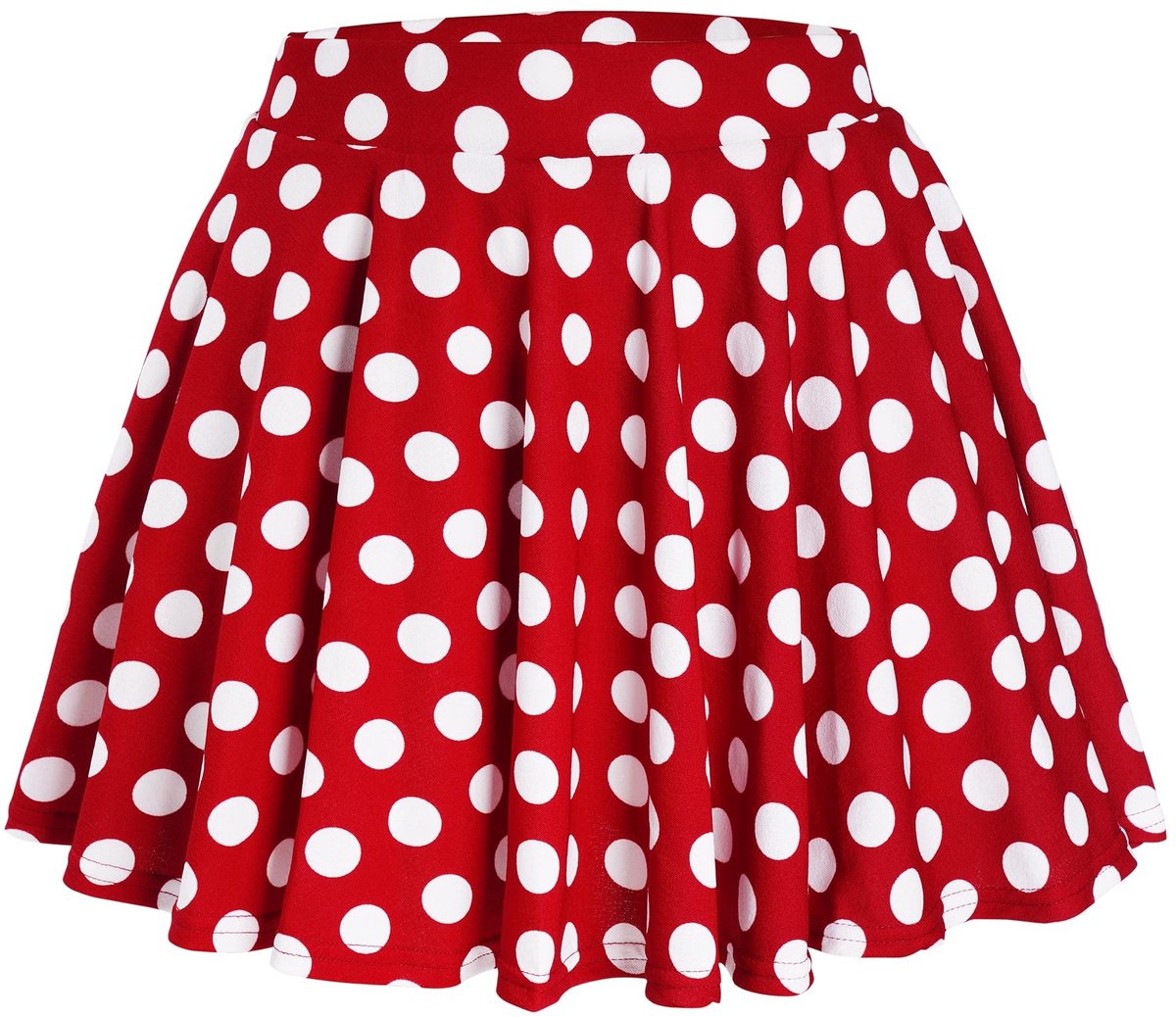 Dailygoods - Dailygoody - Rode Rok - Polka Dot - Retro Stijl - Mini Skaterrok - Geschikt voor Zomer - Informeel en Casual