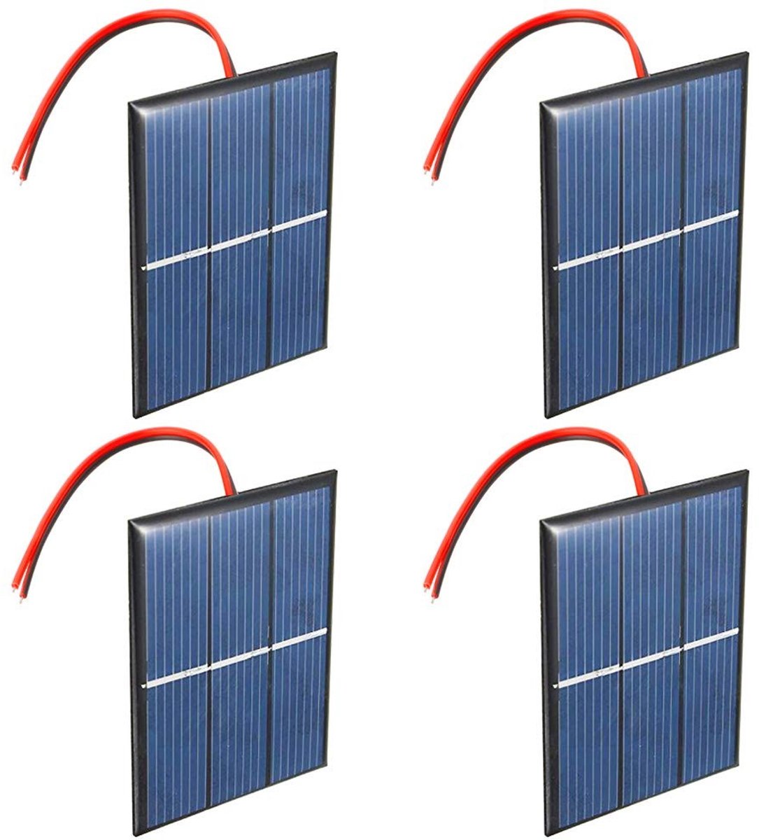 Dailygoods - Dailygoody - Micro Mini Solar Panel - 4 Stuks - Hoog rendement - 60 x 80 mm - Voor DIY Projecten - Ideaal voor Opladen van Batterijen - Groen