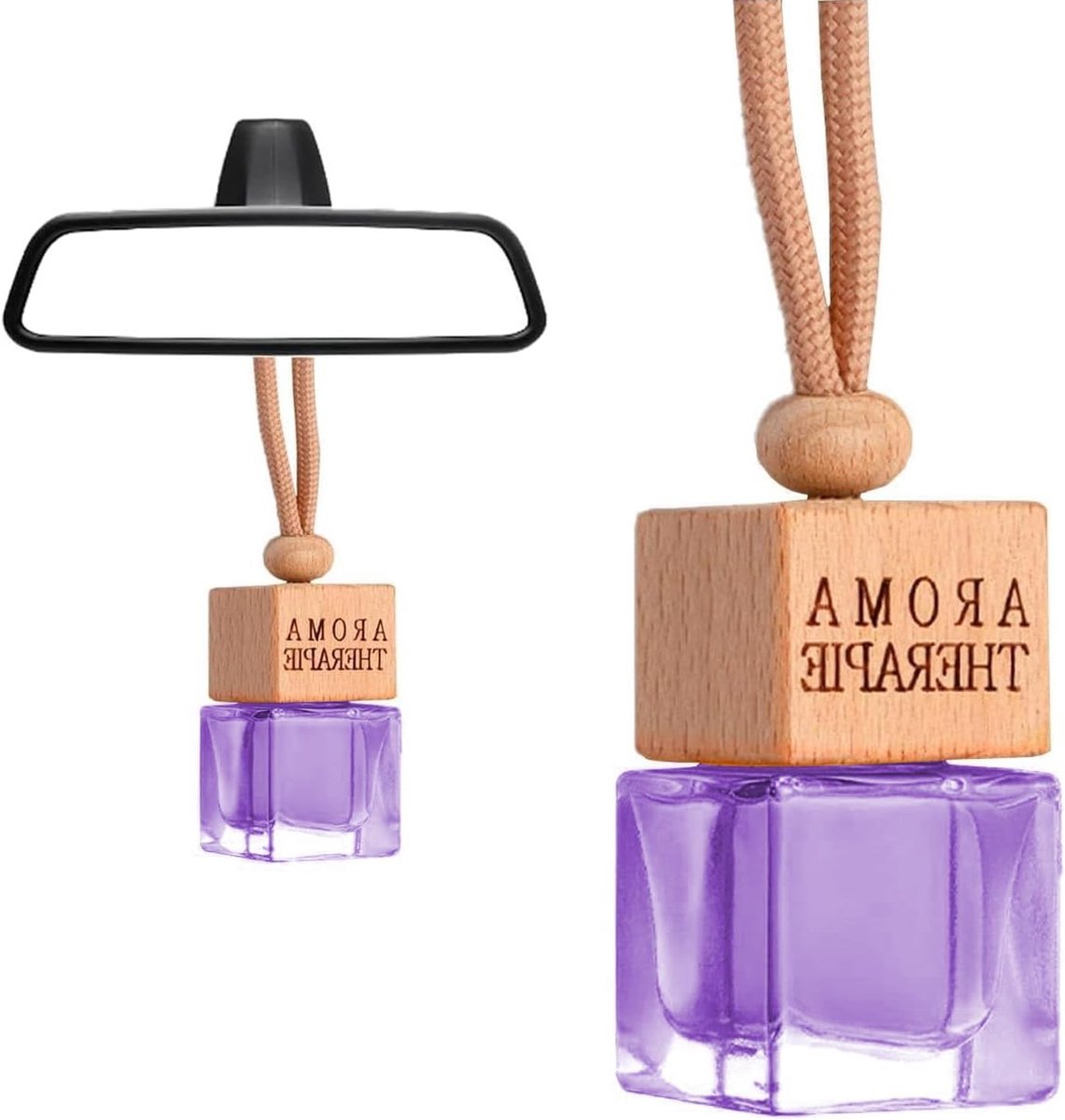Luchtverfrisser voor Auto, Paarse Geur, Aromatherapie Geurflessen, Navulbare Glazen Fles, Perfect voor Interieur en Cadeaus
