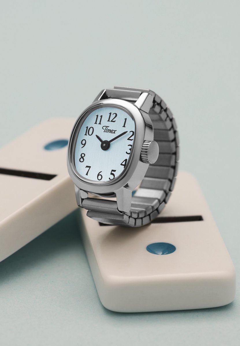 Timex Cavatina Mini Quartz Analoog Horloge Blauwe En Zilveren Toon Kast: 100% Roestvrij Staal | Armband: 100% Roestvrij Staal 16 mm TW2Y70700AJ, TW2Y70800AJ, TW2Y77200AJ