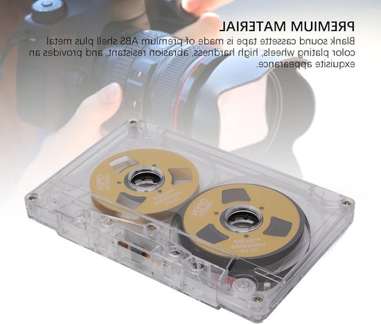 Dailygoods- Geluidscassette 50 Minuten Opname - Lege Cassettebandjes - Normale Bias - Dubbelzijdig - Transparante Doos - Premium Materiaal - Cassetteband van Dailygoods — afbeelding 2