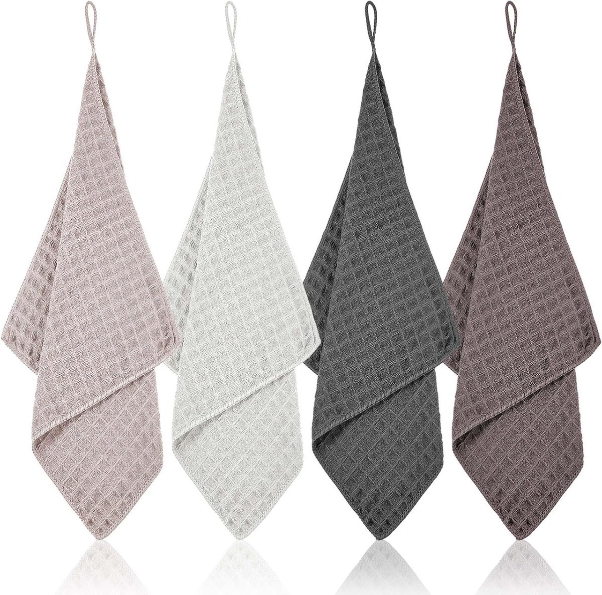 Set van 4 Herbruikbare Microvezeldoeken voor Barista, Keuken en Afwas - Wasbare Theedoeken met Poly Mesh Schuurzijde, Voedselveilig 30 cm x 30 cm
