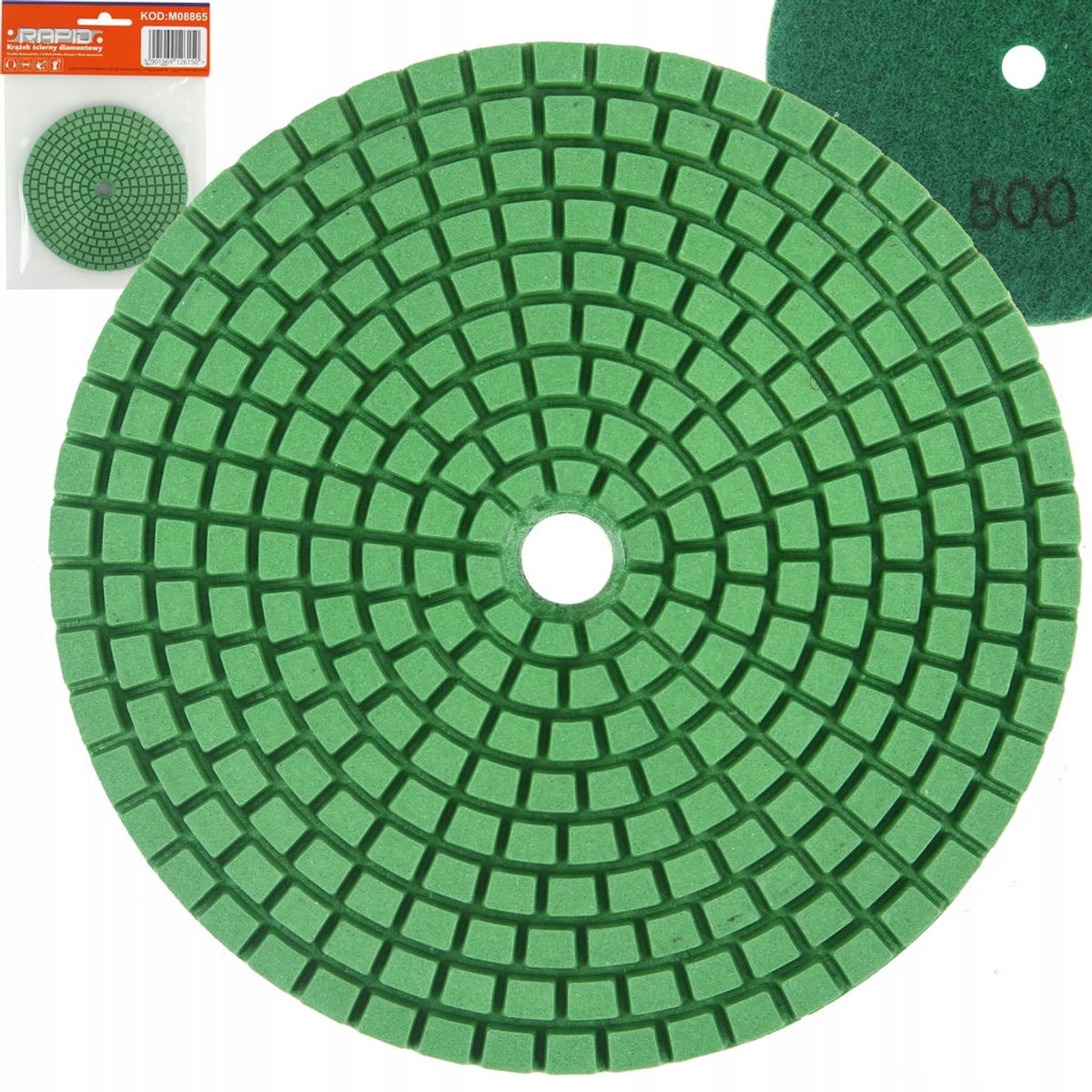 MAR-POL - Diamantdoorslijpschijf - 800 Grain - 100mm Diameter - RZEP Bevestiging