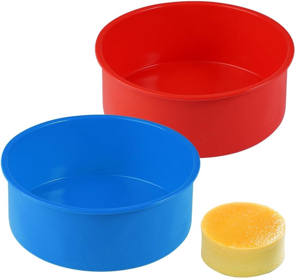 Set van 2 Siliconen Cakevormen van 15 cm - Ideaal voor Taarten, Cheesecake en Brood, Geschikt voor Oven en Magnetron