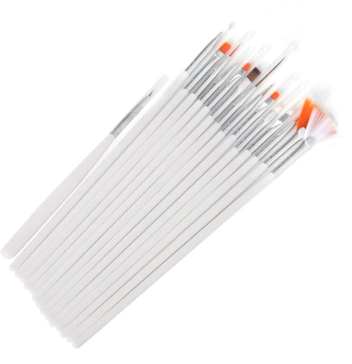Allepaznokcie - Nagel Pinselset - 15-delig - Acryl Gelnagels - Wit