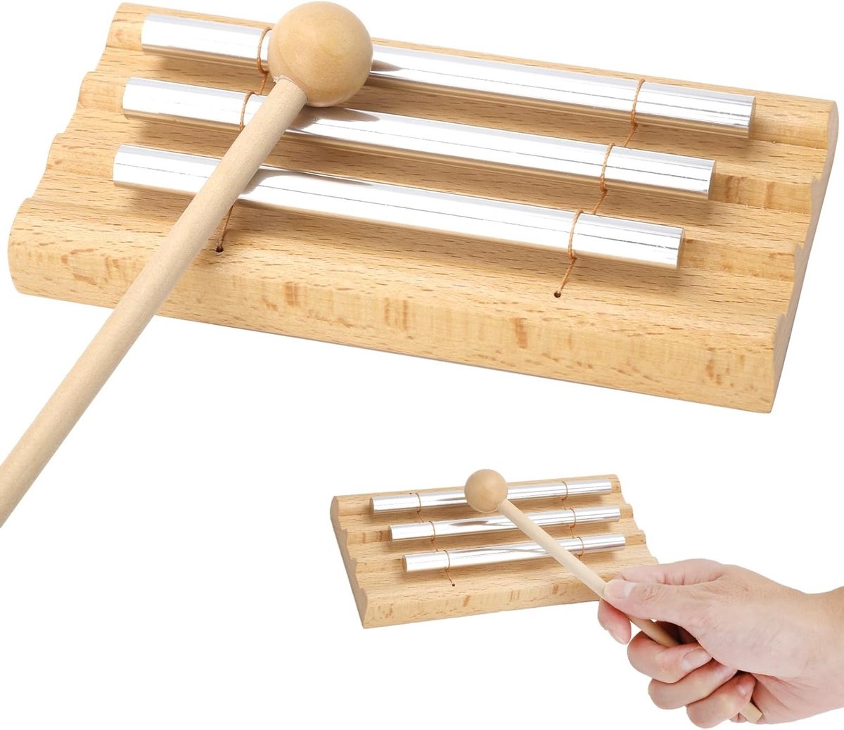 Muzikaal Instrument voor Kinderen, Houten Klankstaven met Stok, Ideaal voor Educatie, Yoga en Meditatie