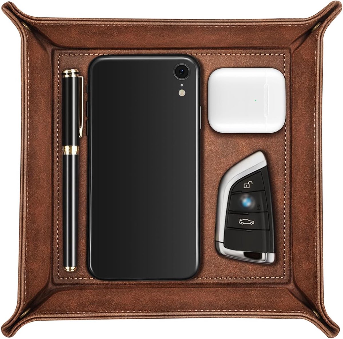 Valet Tray voor Desktop en Bedside - Organizer voor Sleutels, Telefoon, Portemonnee en Remote Control met Stijlvolle Caddy voor een Opgeruimd Huis