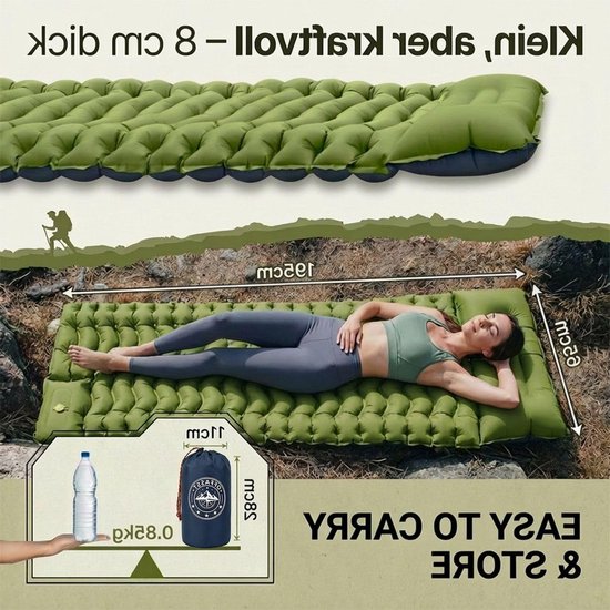 Ultralight Campingmat voor Volwassenen en Kinderen, Compact Opblaasbare Isolatiemat voor Buiten, Ideaal voor Hiking en Strandactiviteiten van Merkloos — afbeelding 4