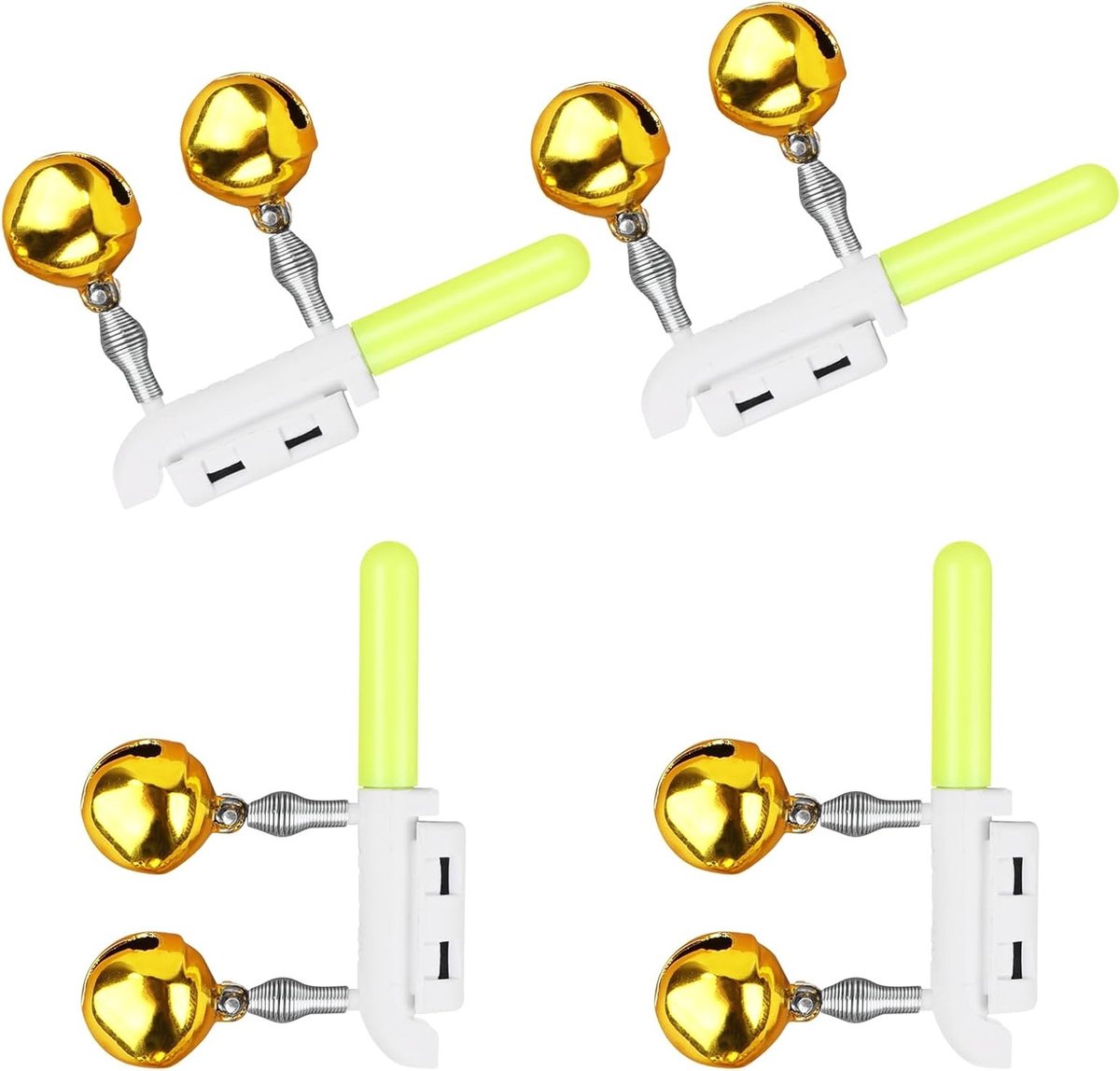Articulated Visalarm Lichten, 4 Stuks Nachtverlichting voor Vissen, Fluorescerende Sticks en Universele CR425 Batterij, Ideaal voor Nachtvissen en Visuitrusting